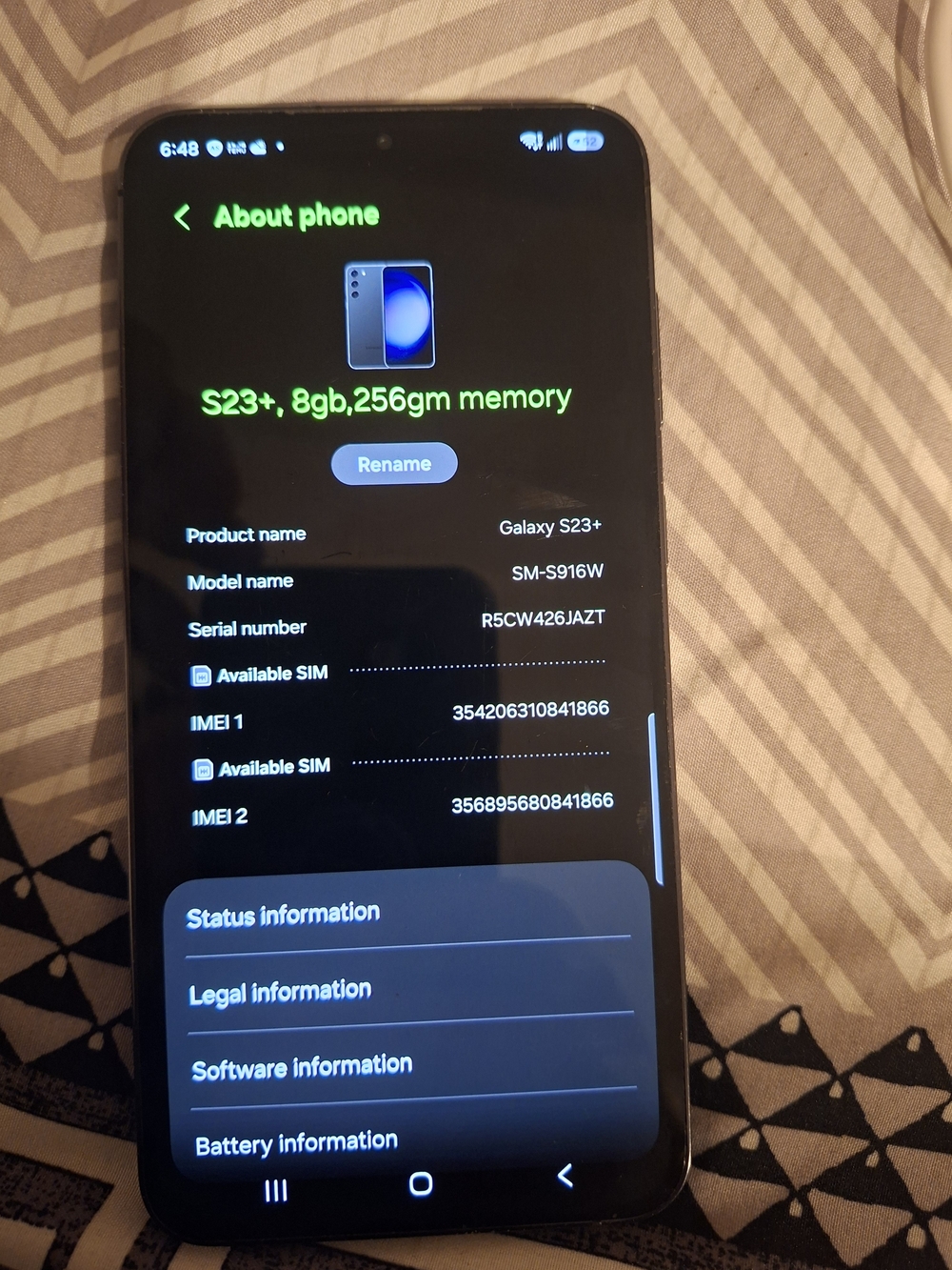 Samsung Galaxy S23+ Black Front Display - 256GB